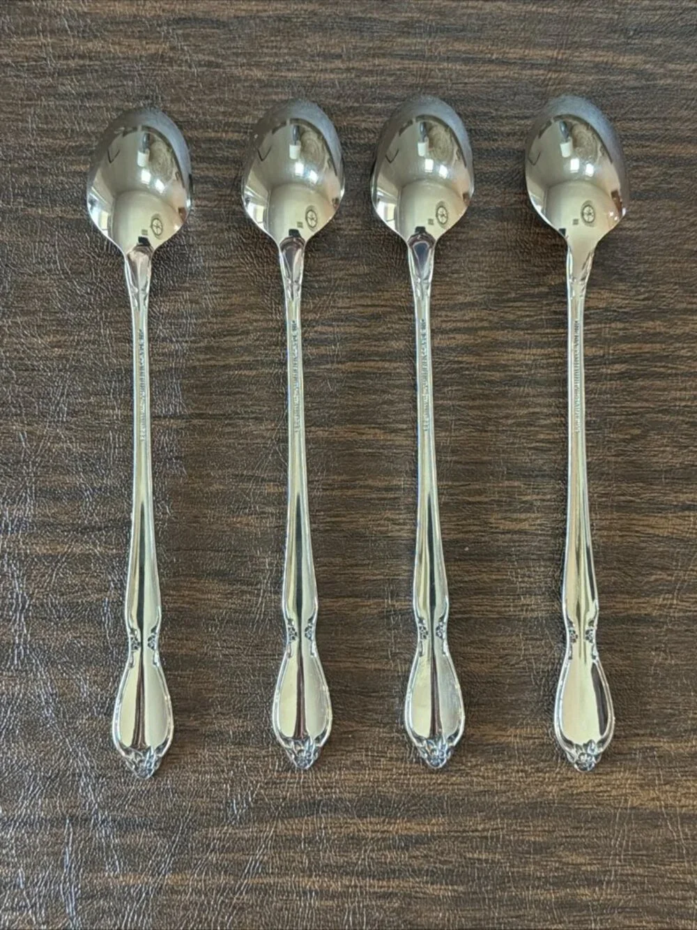 Set of 4 Oneida Community Chatelaine Stainless Iced Tea Spoons 7.5